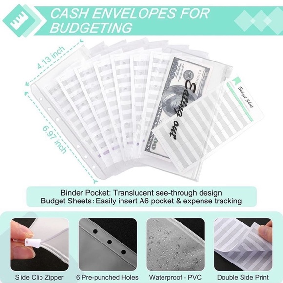 Budget Binder with Cash Envelopes,Cash Wallet Envelope System - Picture 5 of 6